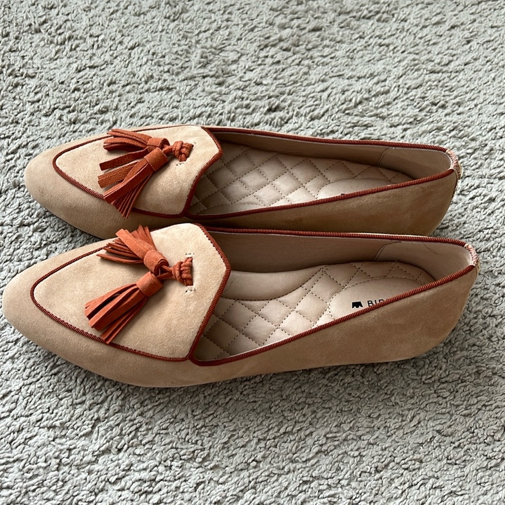 Birdies The Heron Loafers 9 Carmello Suede Tassel Slip-on Shoes Flats Brown